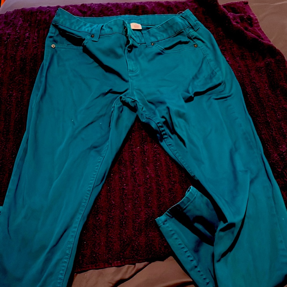 Turquoise jeans skinny nice fit it stretchy